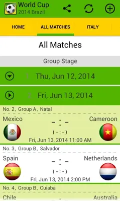 World Cup 2014 Brazil android App screenshot 1